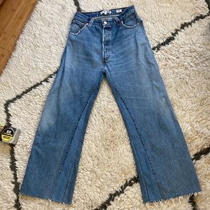 Reworked vintage Levi’s high rise wide leg crop